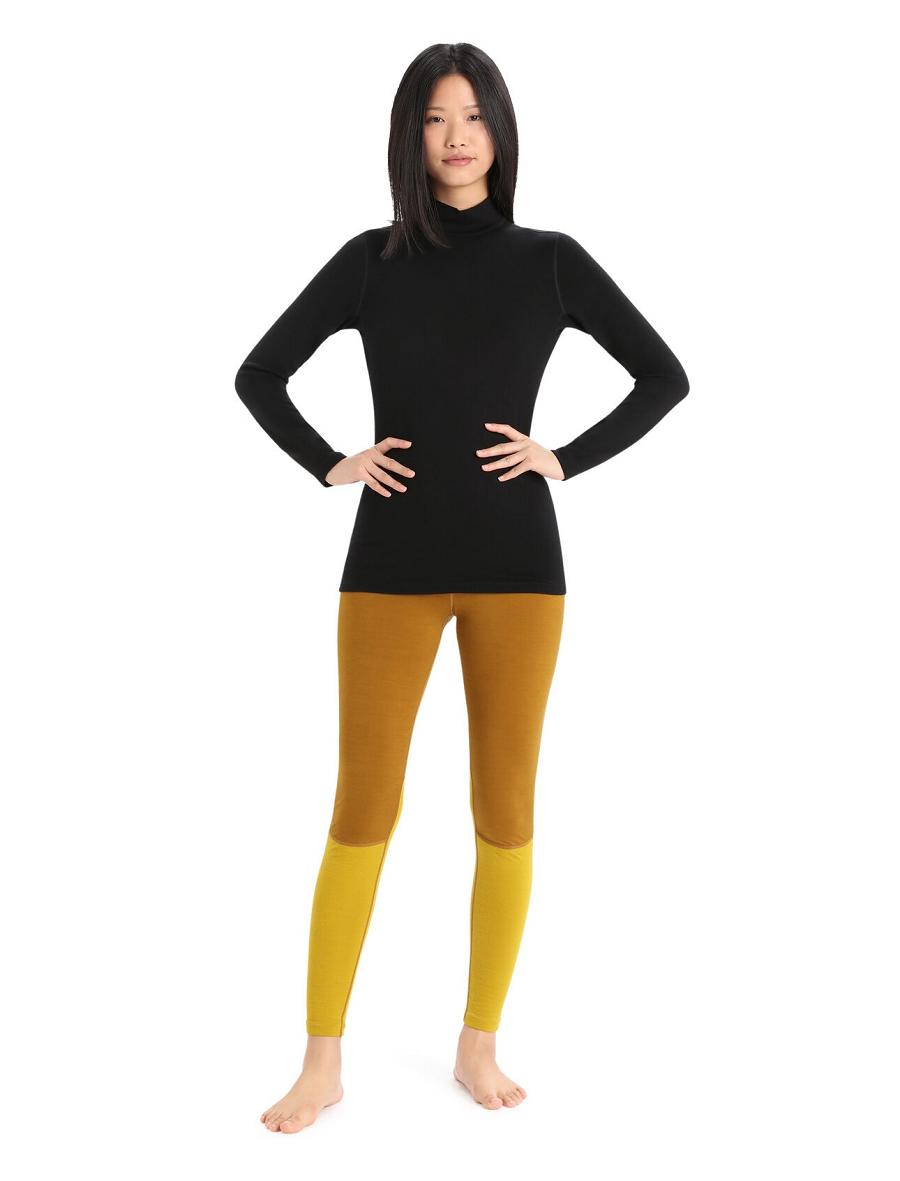 Black Icebreaker Merino 260 Tech Long Sleeve Turtleneck Women's Base Layers | AU 1828TCEV